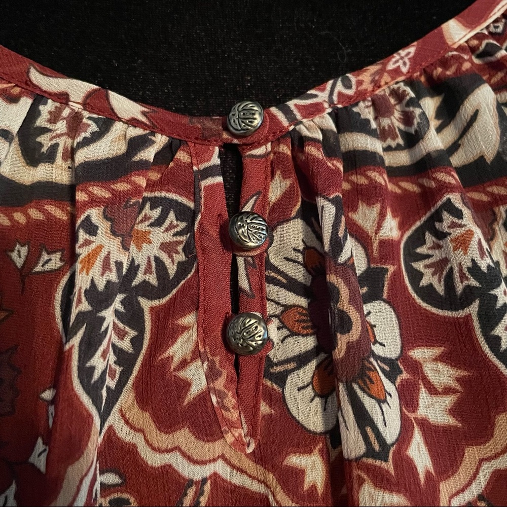 Lucky Brand Rust Orange And Cream Color Boho Styl… - image 3